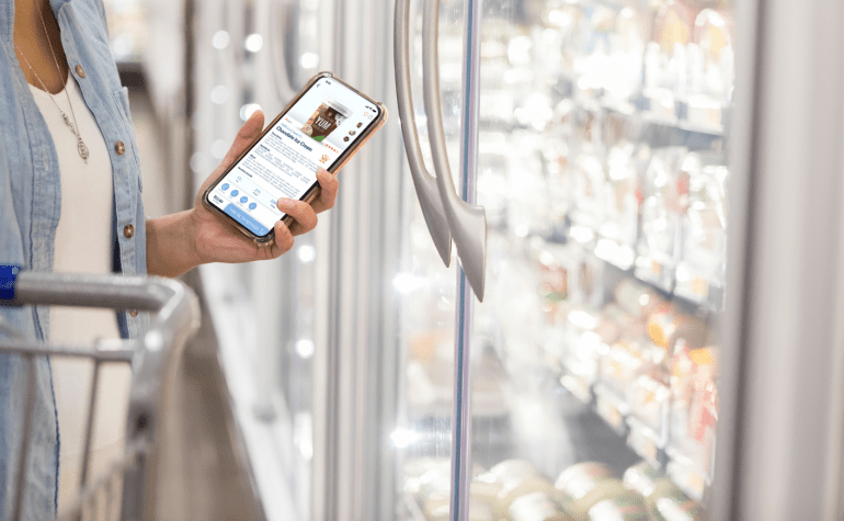 Orijin Plus unique traceability app being used by customers in store.
